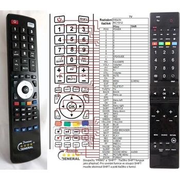 GENERAL HITACHI RC5100 - съвместимо дистанционно управление на марката General (RC5100)