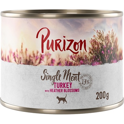 Purizon 6x200г Single Meat Purizon, консервирана храна за котки - пуешко с ерика