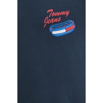 Tommy Jeans Памучна тениска Tommy Jeans в тъмносиньо с принт DM0DM18552 (DM0DM18552)