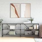 vidaXL Конзолна маса сив сонома 200x30x75 см инженерно дърво и желязо (832861)