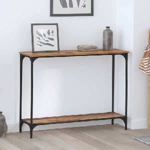 vidaXL Конзолна маса Старо дърво 101 x 30.5 x 75 см (883516)
