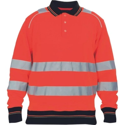Cerva Knoxfield HI VIS reflexná polo mikina červená