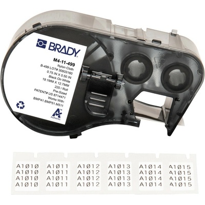Brady M4-11-499 / 170796, 19.05 mm, Nylon, čierna tlač / biely podklad
