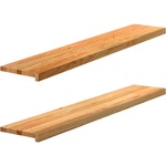 vidaXL Прозоречни первази, 2 бр, светлокафяви, 140x25x2 см, дъб масив (4009147)