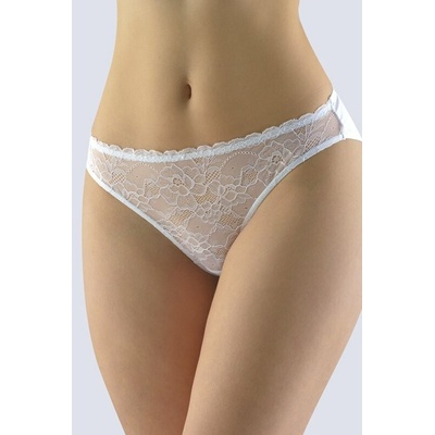 Gina dámske nohavičky strana brazílska šité s čipkou monochromatické La Femme 2 16102P biela