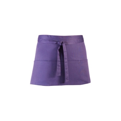 Premier Workwear Pracovní zástěra krátká s kapsami PR155 Purple Pantone 269 60x33cm