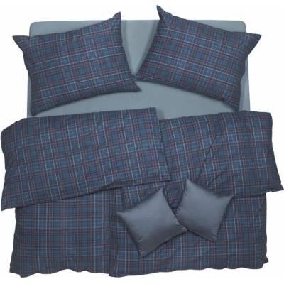 SCANquilt Obliečky satén plus kocky modrá 140x220 70x90