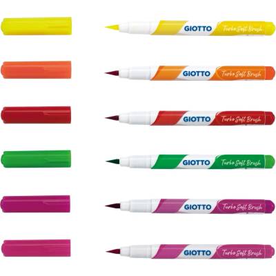 Štětcové fixy GIOTTO Turbo Soft Brush Fluo 6 ks