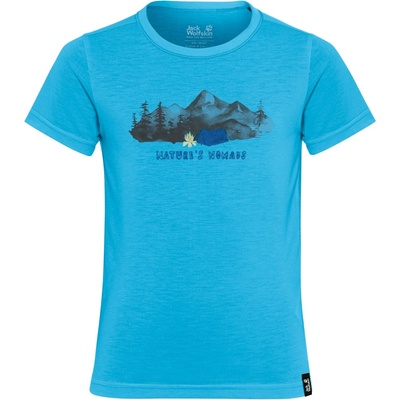 Jack Wolfskin Детска спортна тениска Jack Wolfskin Kid's Hiking Graphic T-Shirt Sport shirt - Print Empire Blue - размер 152 (EU) (704-5895-0215)