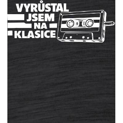 123TRIKO termoska Vyrůstal jsem na klasice, audiokazeta, bílý tisk 500 ml