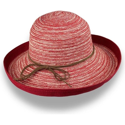 Krumlovanka Dámský letní klobouk cloche nemačkavý melanž MaS-7524 červený