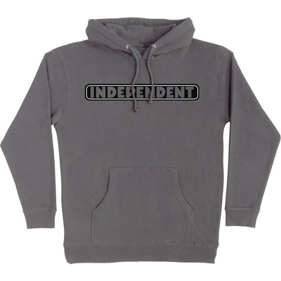 Independent mikina Bar Logo P/O hooded Heavyweight Charcoal
