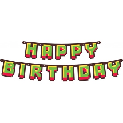 Godan Banner Happy Birthday Minecraft 160 cm – Zboží Dáma