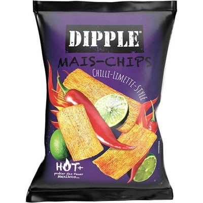 Dipple Kukuričné chipsy Chilli a limetka 90 g
