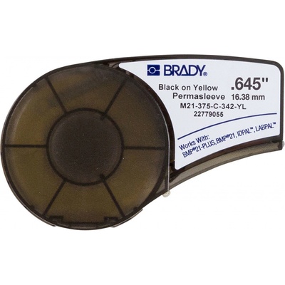 Brady M21-375-C-342-YL / 139753, PermaSleeve teplom zmrštiteľná polyolefínová bužírka, 16,40 mm x 2,10 m