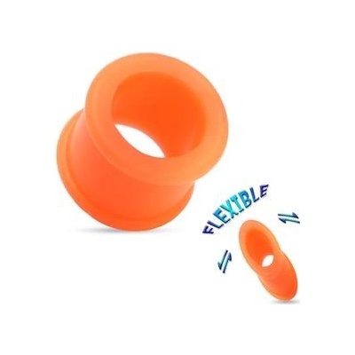 Šperky4U tunel do ucha ze silikonu oranžový TN01102-04
