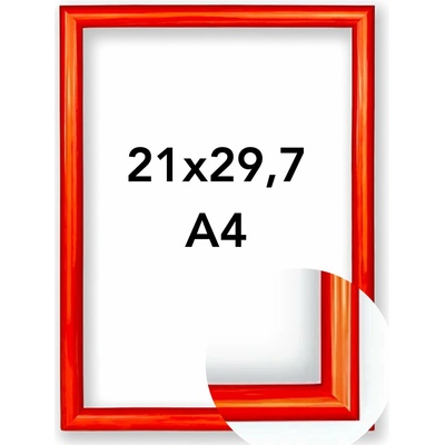 Fotorámeček Roma Rozměr: A4 - 21 x 29,7 cm, Barva: Oranžová, Typ zasklení: Plexi