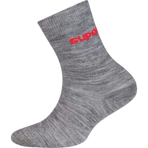 super. natural Детски мериносови чорапи super. natural Kid's All Day Socks 2-Pack Merino socks - Cashmere Grey Melange / High Risk Red - размер 31-34 (EU) (207-1113-0114)