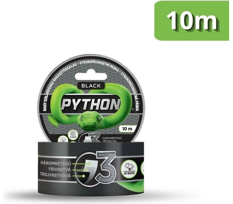 Python Vysokopevnostná páska 10 m čierna
