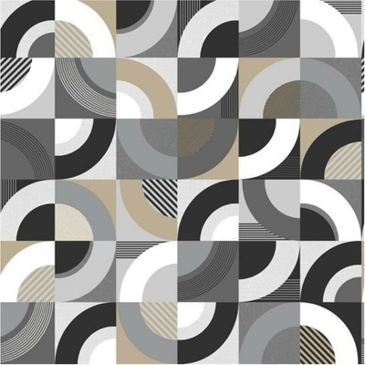 Impol Trade Ubrus PVC MIS414geometrický vzor šedo-běžový návin 20 mx140cm