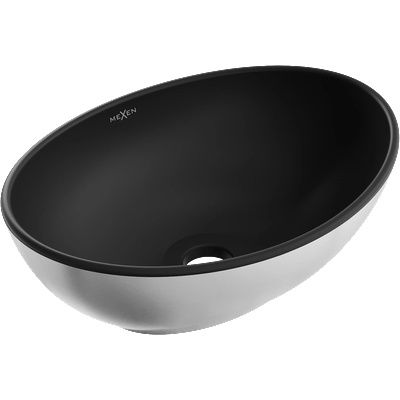 Mexen Elza умивалник купа 40 x 33 cm, черен мат/сребро - 21014024 (21014024)
