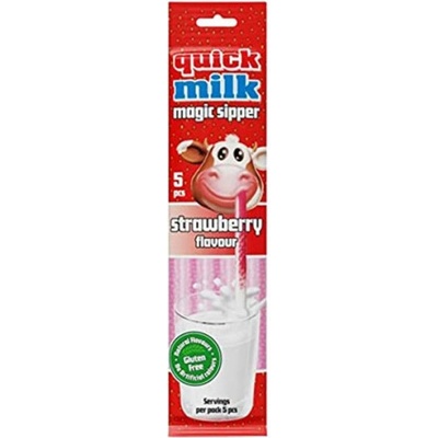 Сламка за пиене на мляко ягода 5*6гр