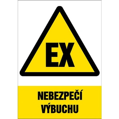 Značka Nebezpečí výbuchu, samolepicí fólie, 148 × 210 mm BZ FD353