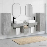 vidaXL Комплект мебели за баня 5 бр. Бетонно сиво 33 x 34, 5 x 100 см (3405976)
