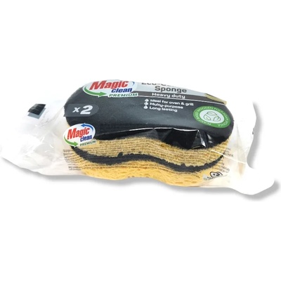 MAGIC CLEAN гъба целулозна, Premium, Силно замърсени повърхности, 2 броя