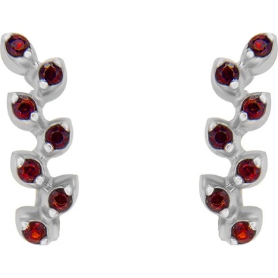 Český granát náušnice stříbrné 130428