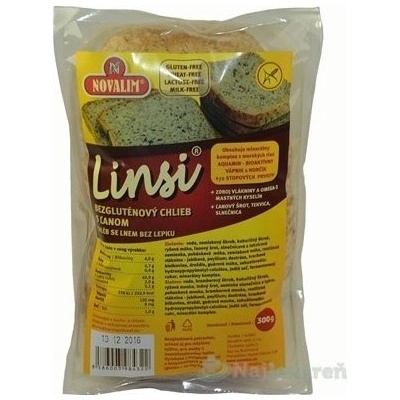 Linsi bezglutenový chlieb s ľanom 300 g