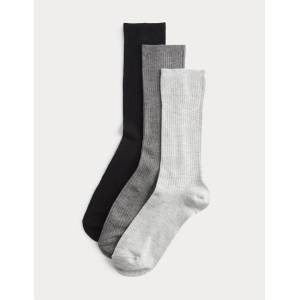 Marks & Spencer 3 чифта супер меки ребристи високи чорапи Marks & Spencer сив Marks & Spencer | Siv | ЖЕНИ | 3-5