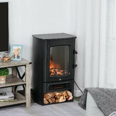 Homcom Elektrický krb 1000 W/2000 W 44,5 x 32,1 x 74 cm