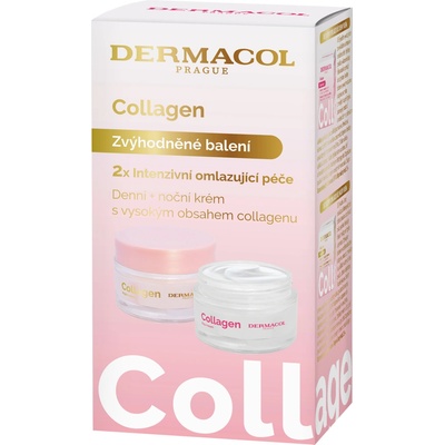 Dermacol Collagen Plus Intensive Rejuvenating intenzívny omladzujúci denný krém 50 ml + intenzívny omladzujúci nočný krém 50 ml darčeková sada