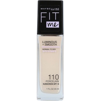 Maybelline Fit Me! Luminous + Smooth SPF18 Foundation 110 Porcelain tekutý make-up pre zjednotenú a rozjasnenú pleť 30 ml