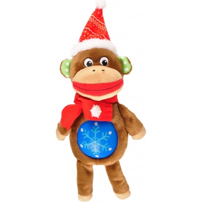 Flamingo Vánoční opička plyšová pískací 34cm