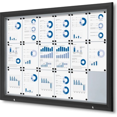 Jansen Display Exteriérová vitrína 18 x A4 RAL 9005 1465 x 1067 mm