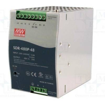 MEAN WELL SDR-480P-48 Napájecí zdroj: spínaný; na lištu DIN; 480W; 48VDC; 10A; 90÷264VAC