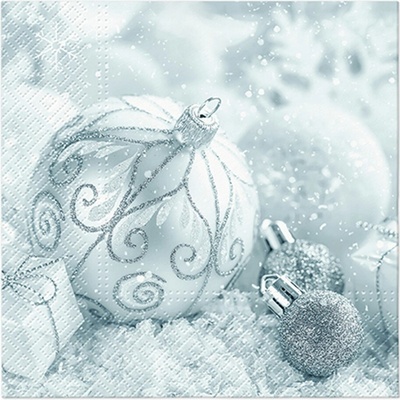 PAW2 Papírové ubrousky PAW Silver bauble 20 ks 33x33cm