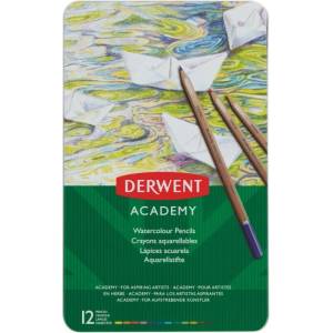 Derwent Комплект акварелни моливи, метална кутия, DERWENT "Academy", 12 различни цвята 2301941 (2301941)