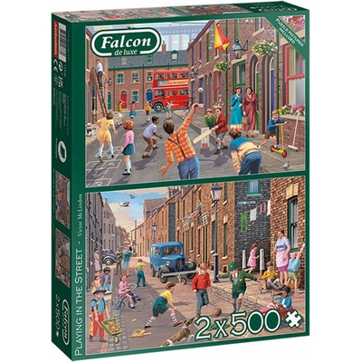 Jumbo Spiele Games Falcon Playing in the Street 2 x 500 dielov