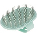 KERBL Terrier Curry Comb - Гъвкава, овална, гумена четка с предпазни бодличкия Тюркоаз 13 х 8 см, Kerbl Германия - 80076