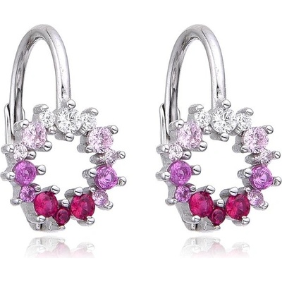 Jan Kos jewellery stříbrné náušnice s barevnými kameny MHT-3
