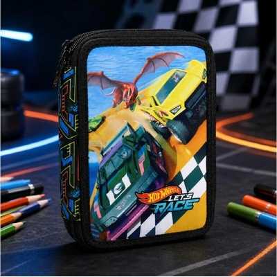 Nerf Vybavený dvoupatrový penál Hot Wheels