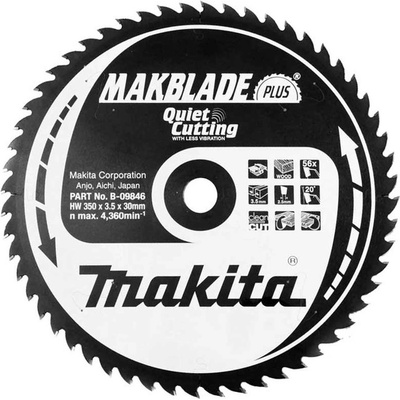 MAKITA Kotúč pílový D 350 x 30 mm na drevo (56 TCT zubov) 3.5 mm rez - B-09846 / MakBlade-Plus