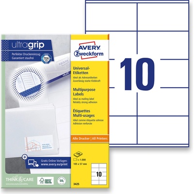Avery Zweckform 3425 univerzální etikety 105,0 x 57,0 mm 1000 etiket bílé