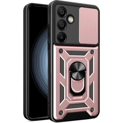 HQWear Hybrid Armor Camshield със стойка и капак за камера за Samsung Galaxy A56 - розов (5907769371639)