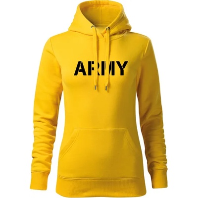 DRAGOWA дамски суитшърт с качулка, Army, жълт, 320г/м2 (5976)