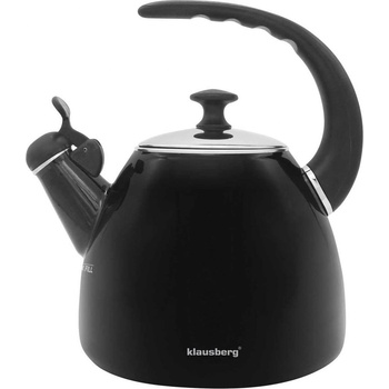 Klausberg Неръждаема стомана чайник със свирка 2.8L Черно (KB7403)