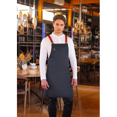 Karlowsky Черна престилка Diamond Cut с кожени каишки - стил и комфорт (DCLS1-01)